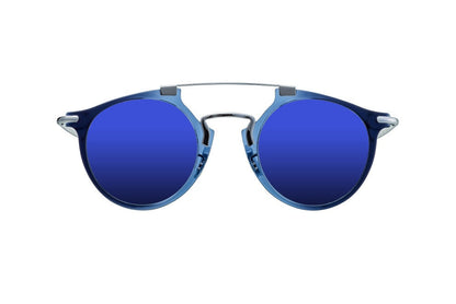 WILD TALES - BLUE SATIN CRYSTAL DALLOZ FLAT BLUE MIRROR LENSES