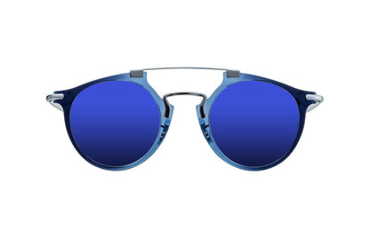 WILD TALES - BLUE SATIN CRYSTAL DALLOZ FLAT BLUE MIRROR LENSES